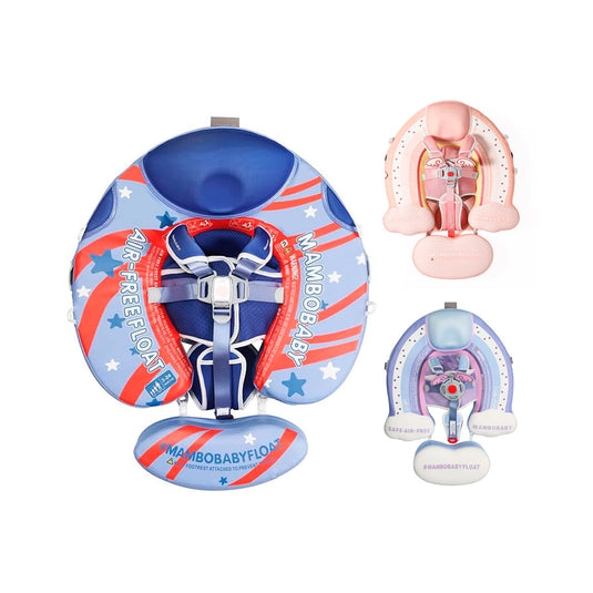 Flotador no inflable con dosel y apoyos de natación, antipinchazos, hebilla de seguridad, toldo antisol extraíble, dos posiciones para nadar - Mambobaby