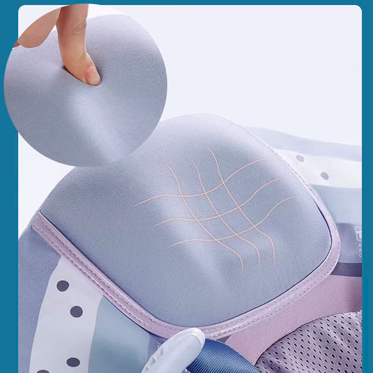 Flotador no inflable con dosel y apoyos de natación, antipinchazos, hebilla de seguridad, toldo antisol extraíble, dos posiciones para nadar - Mambobaby