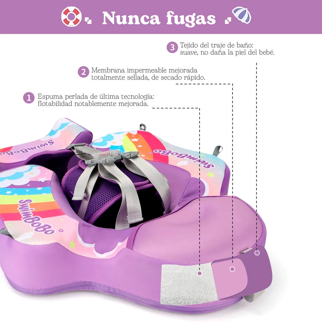 Flotador de Arcoíris Morado no inflable natación - Swimbobo