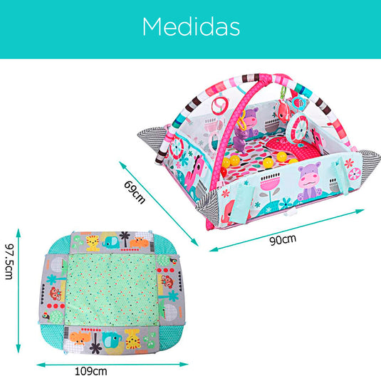 Gimnasio multifuncional 5 en 1 para bebé con móviles y pelotas