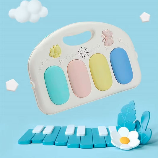 Gimnasio piano musical con Bluetooth, piano con luces, sonidos y melodías, juguetes móviles, cómodo tapete de juego con divertido diseño