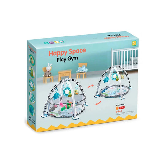Gimnasio 2 en 1 corral y tapete de juego con sonajeros, diseño unisex en color blanco, decorado con diseño de animalitos y patrones, hecho en material antialérgico y suave al tacto, juguetes colgantes para estimulación de agarre - Cocco Semana 2026
