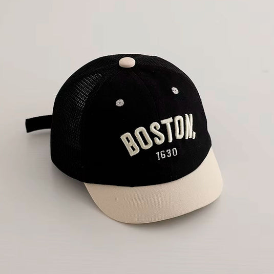 Gorra Boston 1930 estilo beisbol para bebé, correa de ajuste, en malla, material cómodo y resistente, transpirable para uso diario y viajes