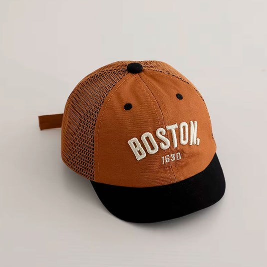 Gorra Boston 1930 estilo beisbol para bebé, correa de ajuste, en malla, material cómodo y resistente, transpirable para uso diario y viajes
