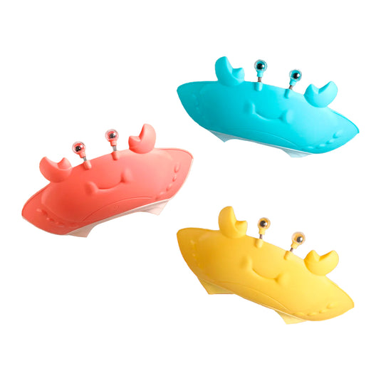 Gorro protector de cangrejo para baño, cubre ojos y oídos a la hora del baño, divertidos colores y forma, ajustable con correa, hecho en material resístete hipoalergénico