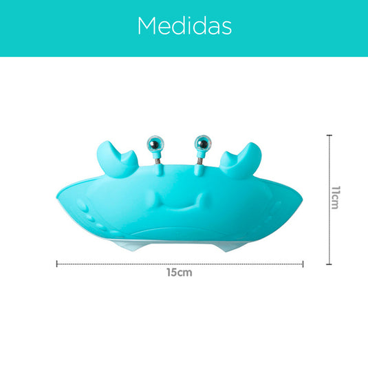 Gorro protector de cangrejo para baño, cubre ojos y oídos a la hora del baño, divertidos colores y forma, ajustable con correa, hecho en material resístete hipoalergénico