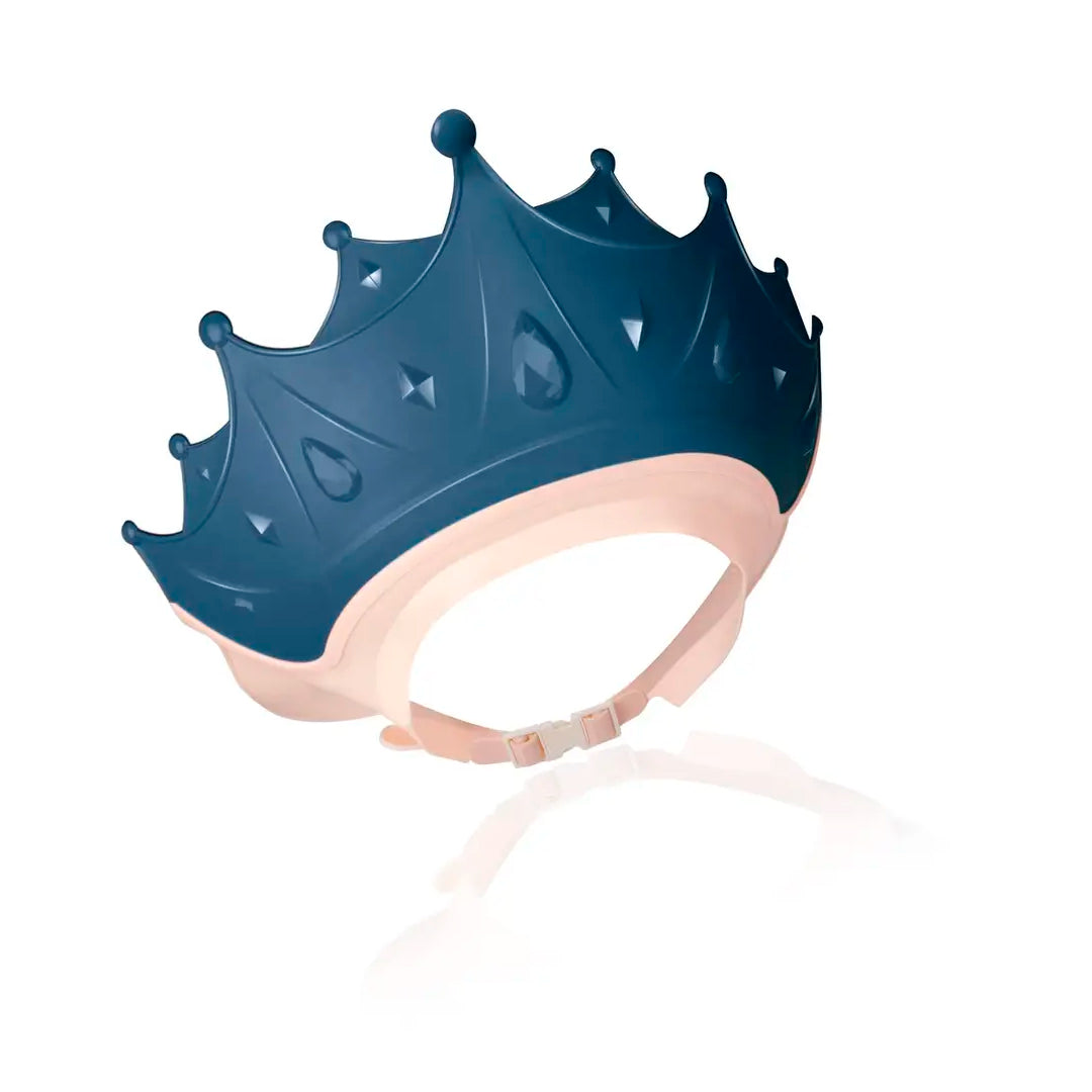 Gorro de baño ajustable en silicona y diseño de corona Azul