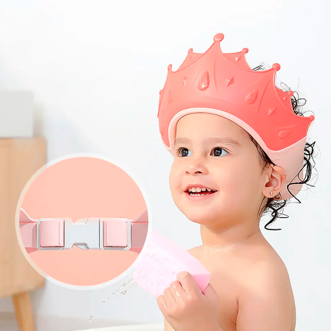 Gorro de baño ajustable en silicona y diseño de corona