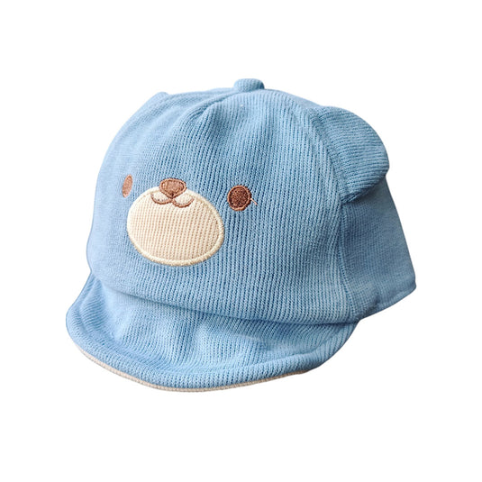Gorra estilo tejida con diseño de Osito para bebé, gorrita para proteger del sol, diseño adorable en colores neutros, hecho en material suave e hipoalergénico