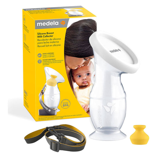 Hakka recolectora en silicona 100% BPA Free, de una capacidad de 100ml / 3.4 oz, con cordón para facilitar su uso, cuenta con tapa y base de sujeción segura - Medela - Cocco Semana 2026