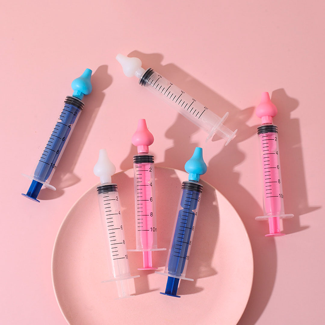 Irrigador nasal estilo jeringa para bebé, ayuda a limpiar y despejar las vías respiratorias, hecho en plástico 100% libre de BPA, boquilla de silicona suave - Kokibebe