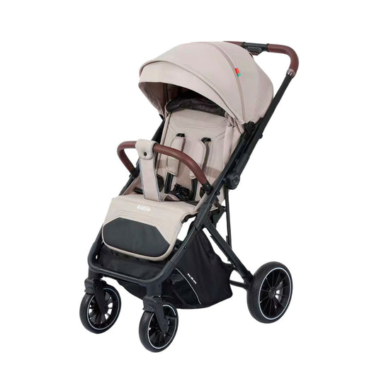 Coche paseador con pañalera y cubrepiés, con sistema de plegado tipo maleta, compacto y ligero, toldo y espaldar ajustable, espacio de almacenamiento en la parte inferior - Kidilo