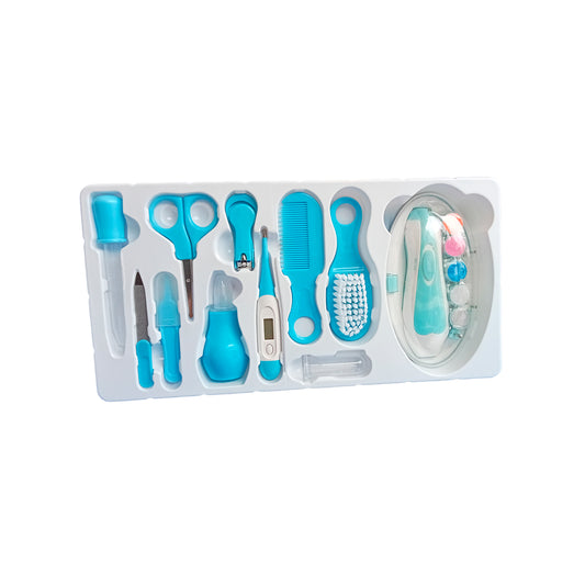 Kit de aseo para bebé recién nacido de 10 piezas + lima eléctrica - Color&Life Azul