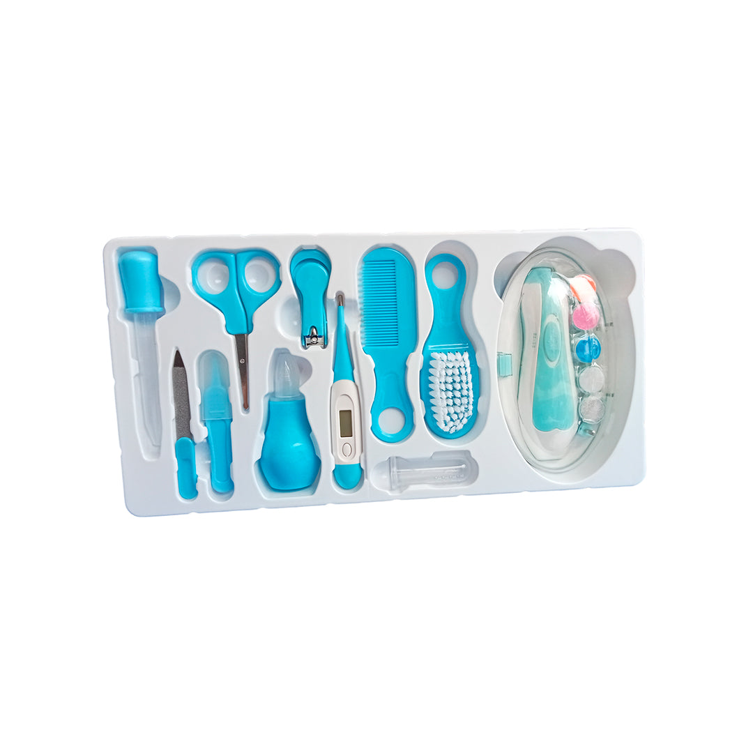 Kit de aseo para bebé recién nacido de 10 piezas + lima eléctrica - Color&Life Azul