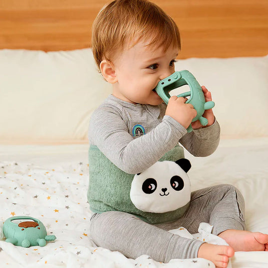 Kit Elite esencial para el cuidado suave del bebé, set de 10 piezas color verde menta para la limpieza, cuidado y aseo del recién nacido, con estuche para facilitar su transporte - Momcozy