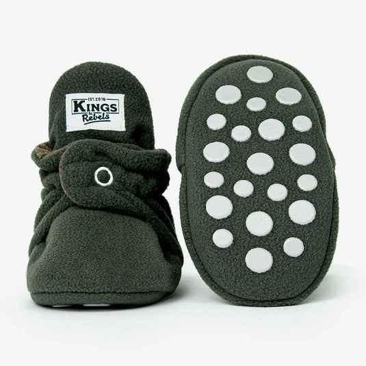 Zapatitos Fleece Gripper Verde para bebé - Kings & Rebels