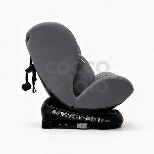 Silla de carro convertible giratoria 360° para bebé, con instalación ISOFIX, arnés de 5 puntos y reposacabezas ajustable, desde recién nacido hasta 36 kg - Kidilo