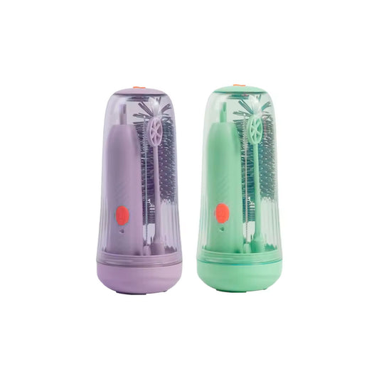 Juego de cepillos lavateteros eléctricos con estuche, inalámbrico, recargable por USB, cabezales intercambiables en silicona grado alimenticio estuche con luz UV