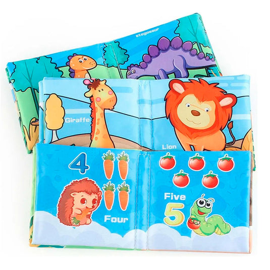 Libro sensorial de tela para bebé, con diseño y colores llamativos, lavable a máquina, hecho en material duradero, hipoalergénico, suave con la piel del bebé