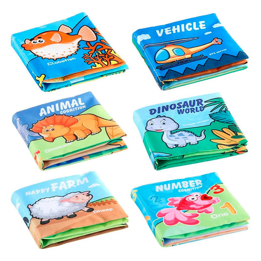 Libro sensorial de tela para bebé, con diseño y colores llamativos, lavable a máquina, hecho en material duradero, hipoalergénico, suave con la piel del bebé