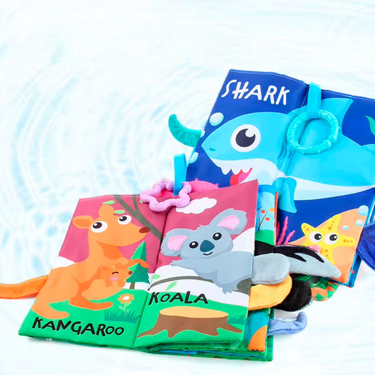 Libro sensorial de tela colorido para bebé, estimulación temprana, hecho en material hipoalergénico suave, colores vibrantes y diferentes texturas