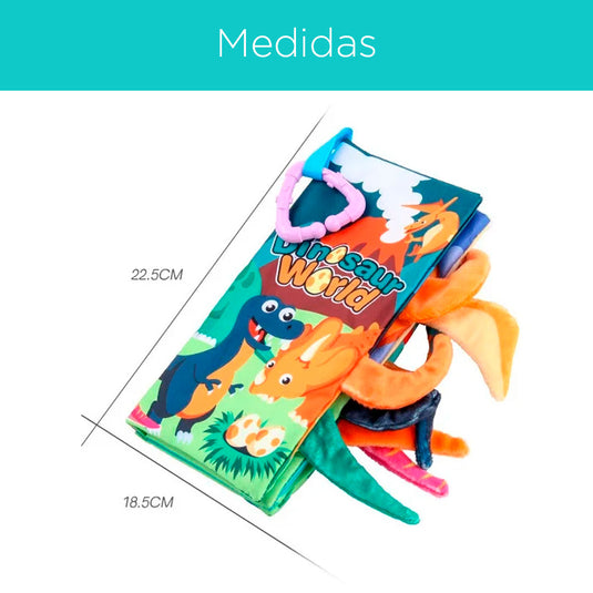 Libro sensorial de tela colorido para bebé, estimulación temprana, hecho en material hipoalergénico suave, colores vibrantes y diferentes texturas