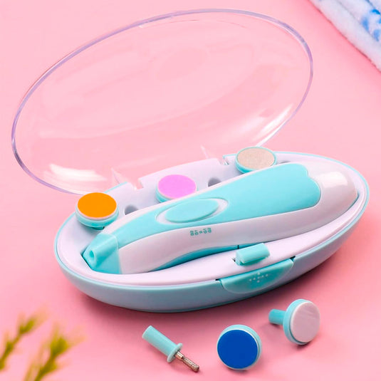 Kit cortaúñas eléctrico para bebés con limas intercambiables y velocidad ajustable