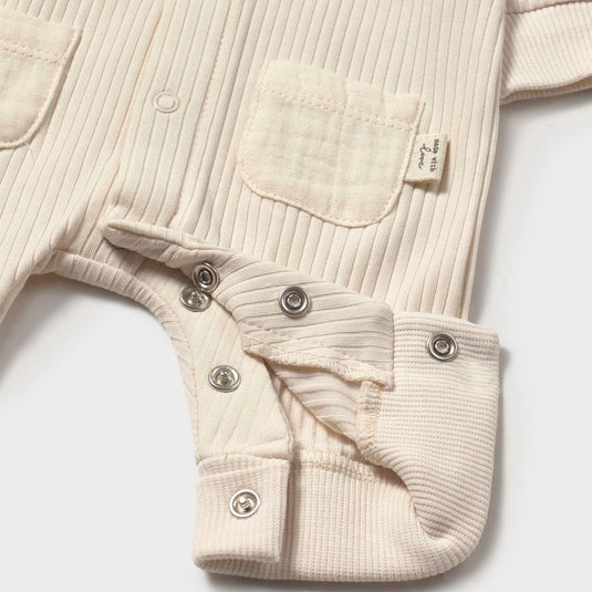 Pijama mameluco manga larga con diseño osito, ajuste por botones, con dos bolsillos, resorte de ajuste en manos y tobillos, hecha en tela cálida hipoalergénica - Mayoral