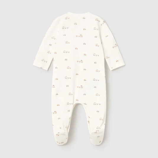 Mameluco manga larga diseño estampado para bebé, pijama con cuello redondo, cierre con botones a presión en la parte delantera, botones a presión en la entrepierna para facilitar la puesta de la prenda - Mayoral