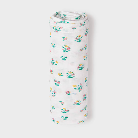 Sábana muselina en tela delicada para bebé, gasa grande con estampado de flores, hecha en material hipoalergénico - Mayoral