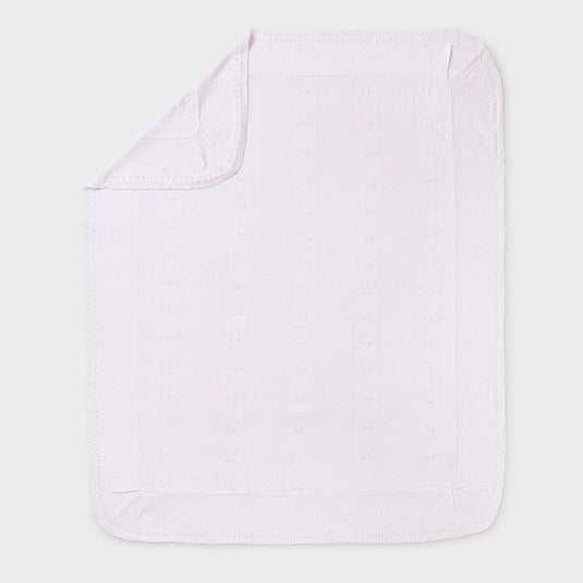 Manta tejida con borde bordado para bebé, cobija suave de material hipoalergénico, borde con detalles bordados - Mayoral