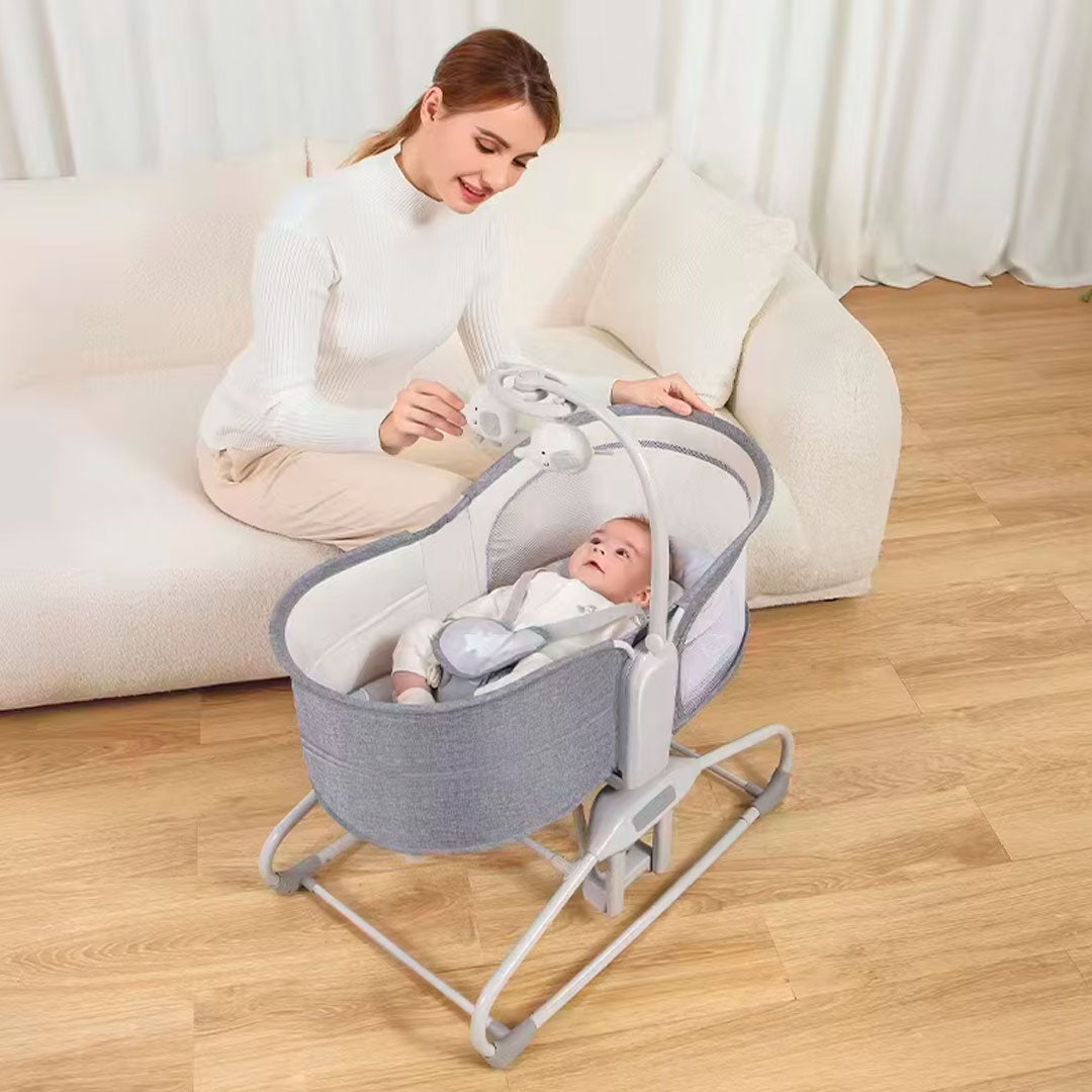 Cuna moisés multifuncional 4 en 1, con sonido, cuna adaptable con posiciones de ajuste - Mastela