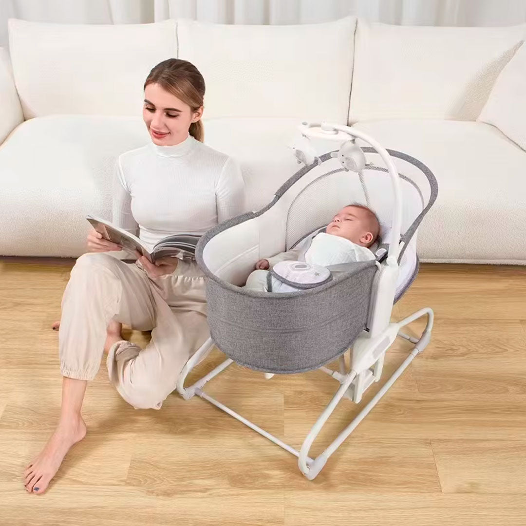 Cuna moisés multifuncional 4 en 1, con sonido, cuna adaptable con posiciones de ajuste - Mastela