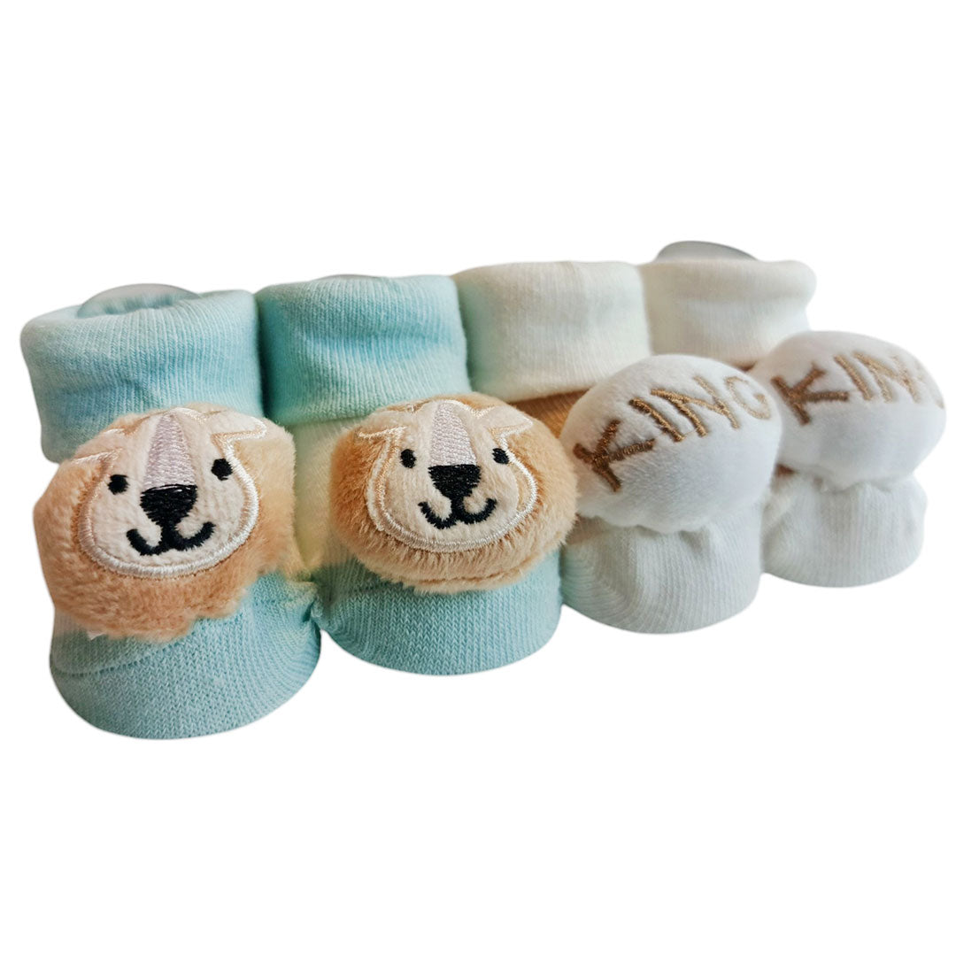 Paquete de 2 pares de medias con pompones, hechas en algodón hipoalergénico, diseños coloridos, con pompón decorativo - Favour