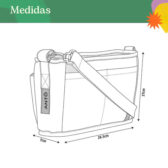 Minibolso organizador para coche hecho con lona reciclada - Anto