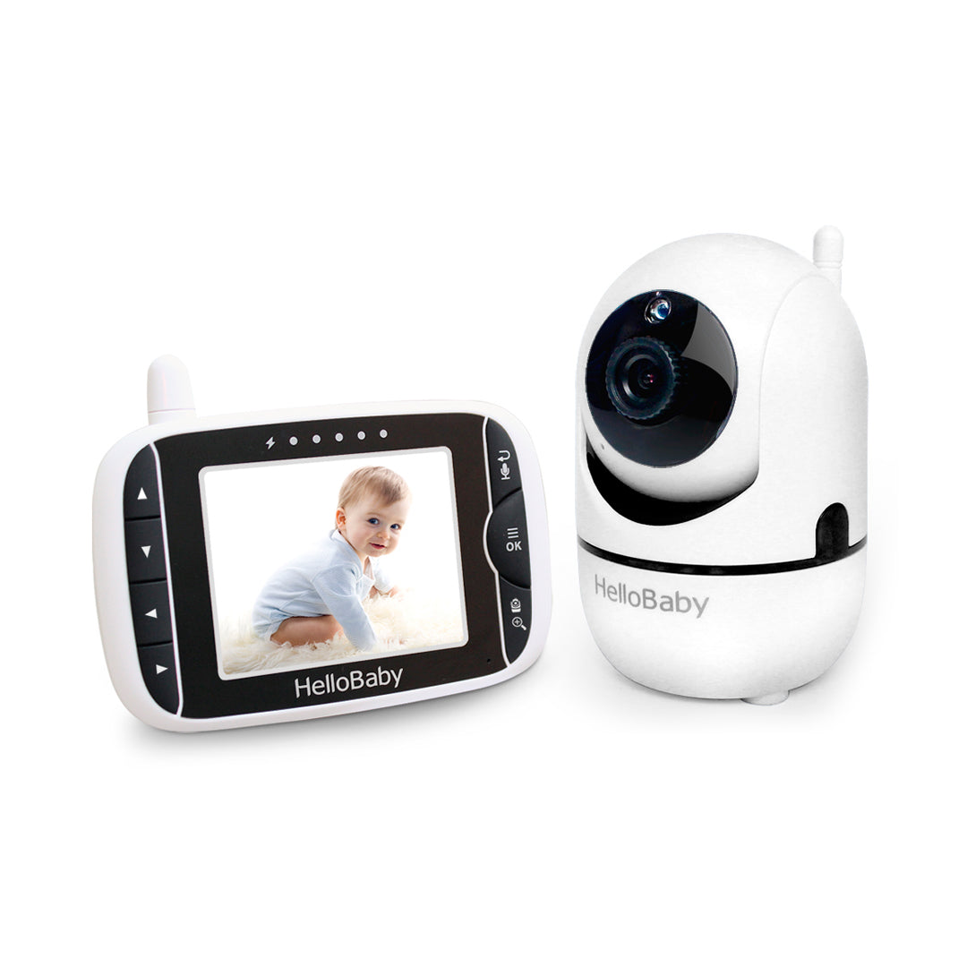 Monitor 360° para bebé con zoom, panel remoto y pantalla de 3.2 pulgadas, visión noctura, paneo, alto cubrimiento y alta seguridad