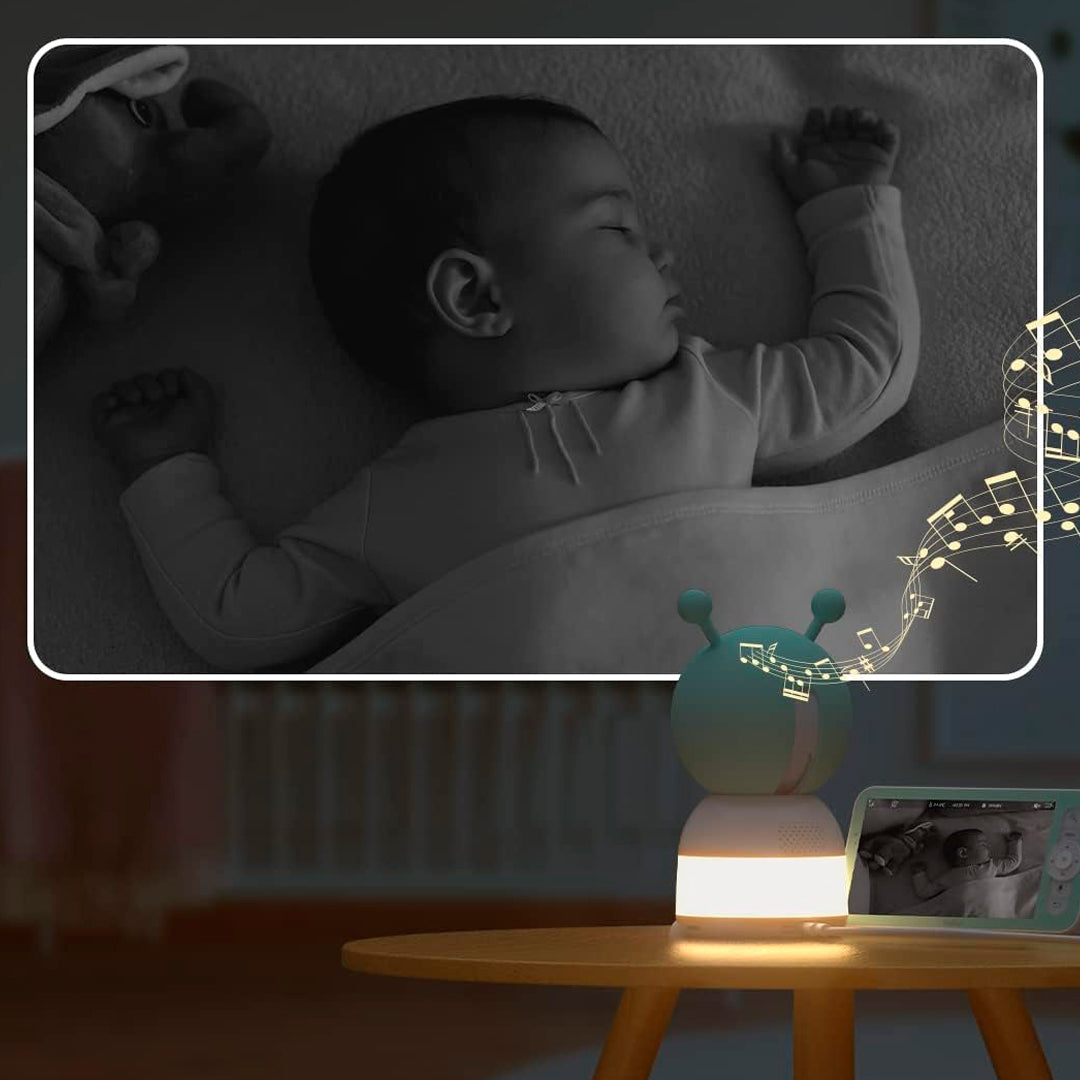 Cámara con monitor y vinculación a smartphone, WiFi 2K a través de pantalla y control desde aplicación, sensor de temperatura, visión nocturna, audio bidireccional - BOIFUN