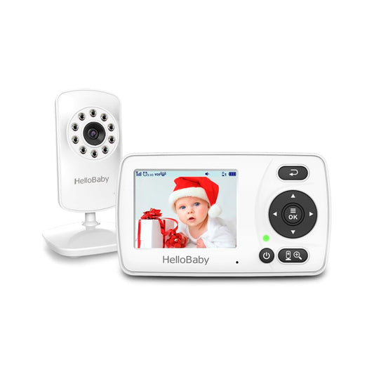 Monitor con cámara y audio, monitor de bebé de video de largo alcance de 300 metros, sin WiFi, visión nocturna, modo VOX, ahorro de energía, pantalla de viaje portátil de 2.4 pulgadas, cámara de seguridad para bebés