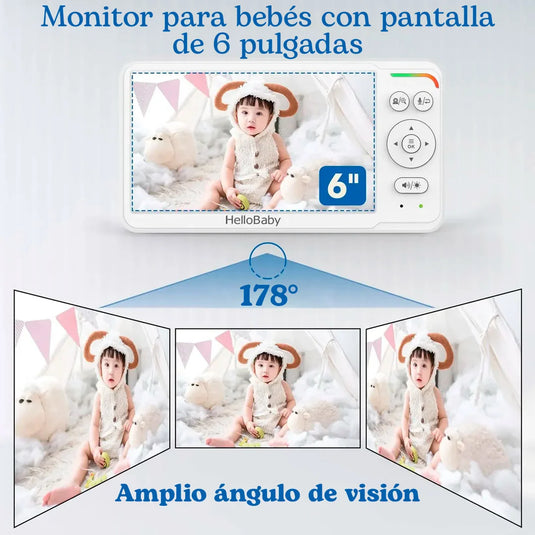 Monitor de 6" con cámara con sistema de rotación - HelloBaby