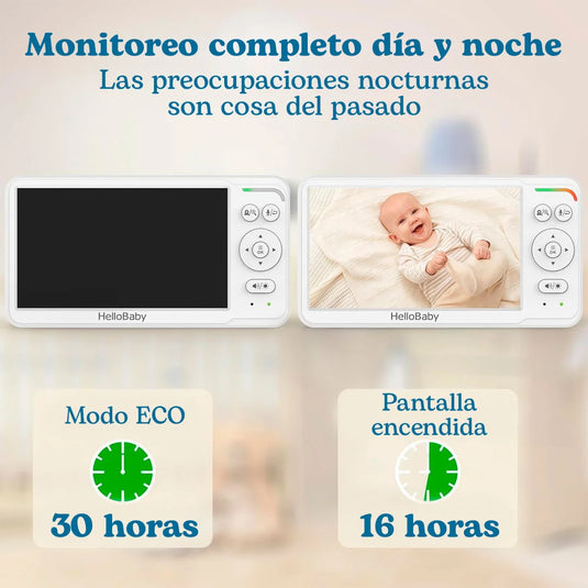 Monitor de 6" con cámara con sistema de rotación - HelloBaby