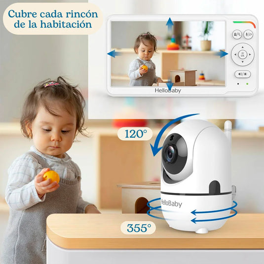 Monitor de 6" con cámara con sistema de rotación - HelloBaby