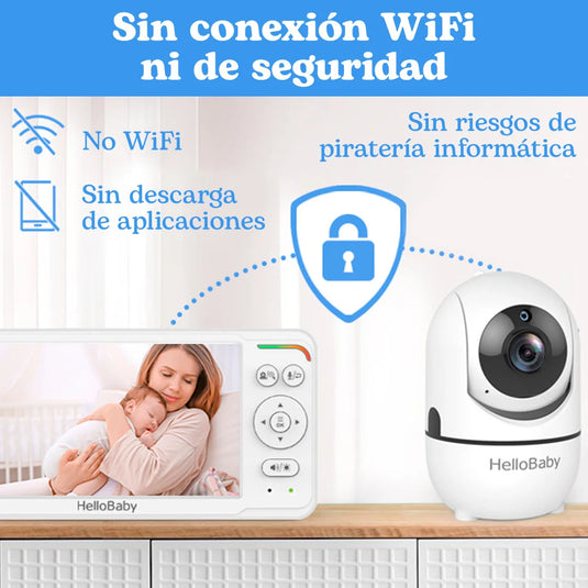 Monitor de 6" con cámara con sistema de rotación - HelloBaby