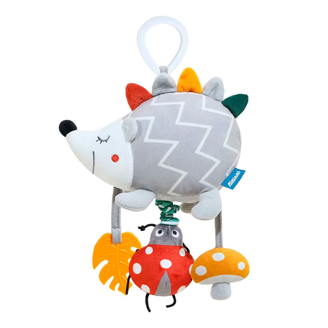 Móvil musical de cuerda con diseño de peluche, sonajero para cuna, coche o gimnasio, con rascaencias en silicona suave, caja de melodías a cuerda