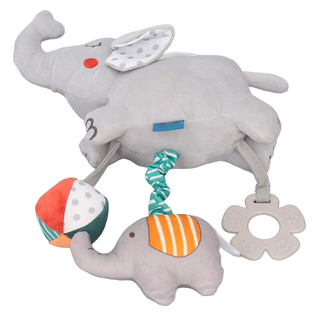 Móvil musical de cuerda con diseño de peluche, sonajero para cuna, coche o gimnasio, con rascaencias en silicona suave, caja de melodías a cuerda