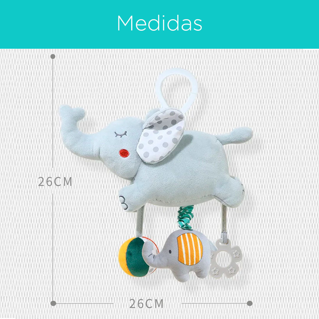 Móvil musical de cuerda con diseño de peluche, sonajero para cuna, coche o gimnasio, con rascaencias en silicona suave, caja de melodías a cuerda