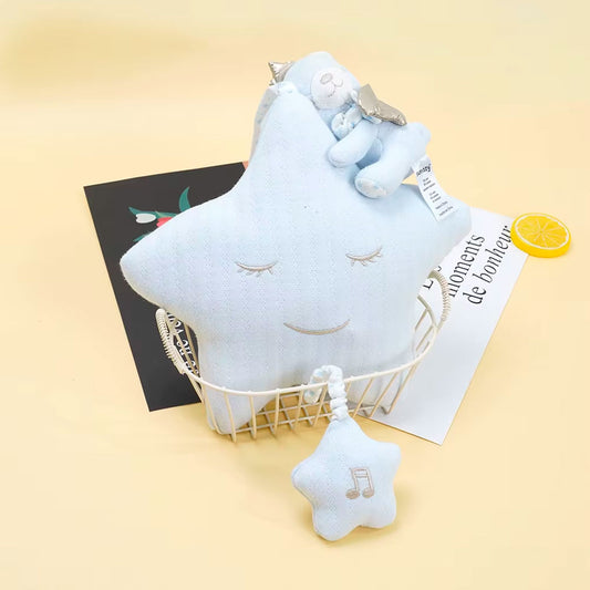 Móvil músical con diseño de estrella para cuna de bebé, con adorable diseño de estrella de peluche, caja de musica a cuerda, ideal para coche, carro o la cuna