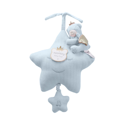 Móvil músical con diseño de estrella para cuna de bebé, con adorable diseño de estrella de peluche, caja de musica a cuerda, ideal para coche, carro o la cuna