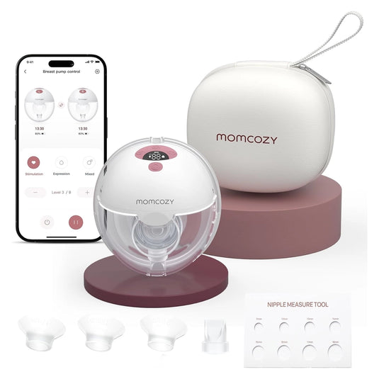 Extractor de leche individual manos libres M5 Smart, color rojo - Momcozy