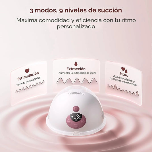 Extractor de leche individual manos libres M5 Smart, color rojo - Momcozy