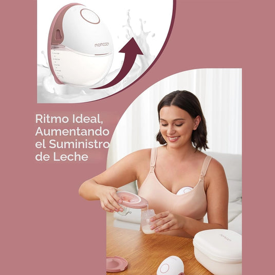 Extractor de leche individual manos libres M6, color rojo - Momcozy